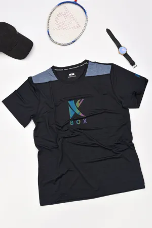 Box Active Training Black Dry Fit Tee For Mens