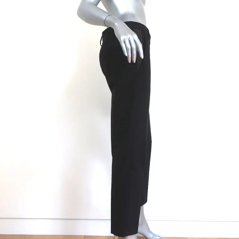 Brunello Cucinelli Monili-Beaded Pants Black Stretch Wool Size US 4