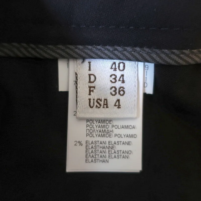Brunello Cucinelli Monili-Beaded Pants Black Stretch Wool Size US 4