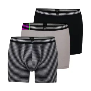Bugatti Flexcity 3 Pack Long Boxer Short | Grey Melange