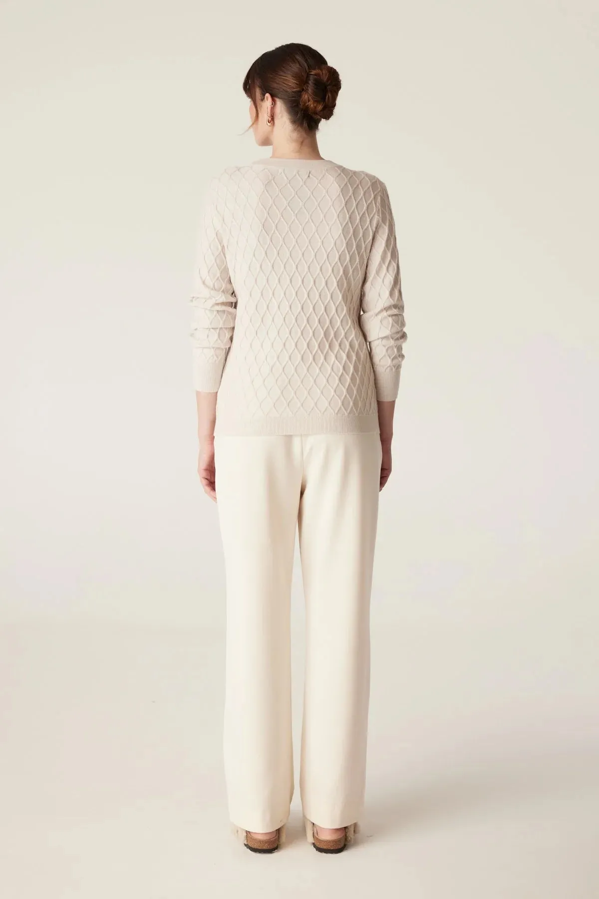 Cable - The Hampden Merino Jumper - Antique White