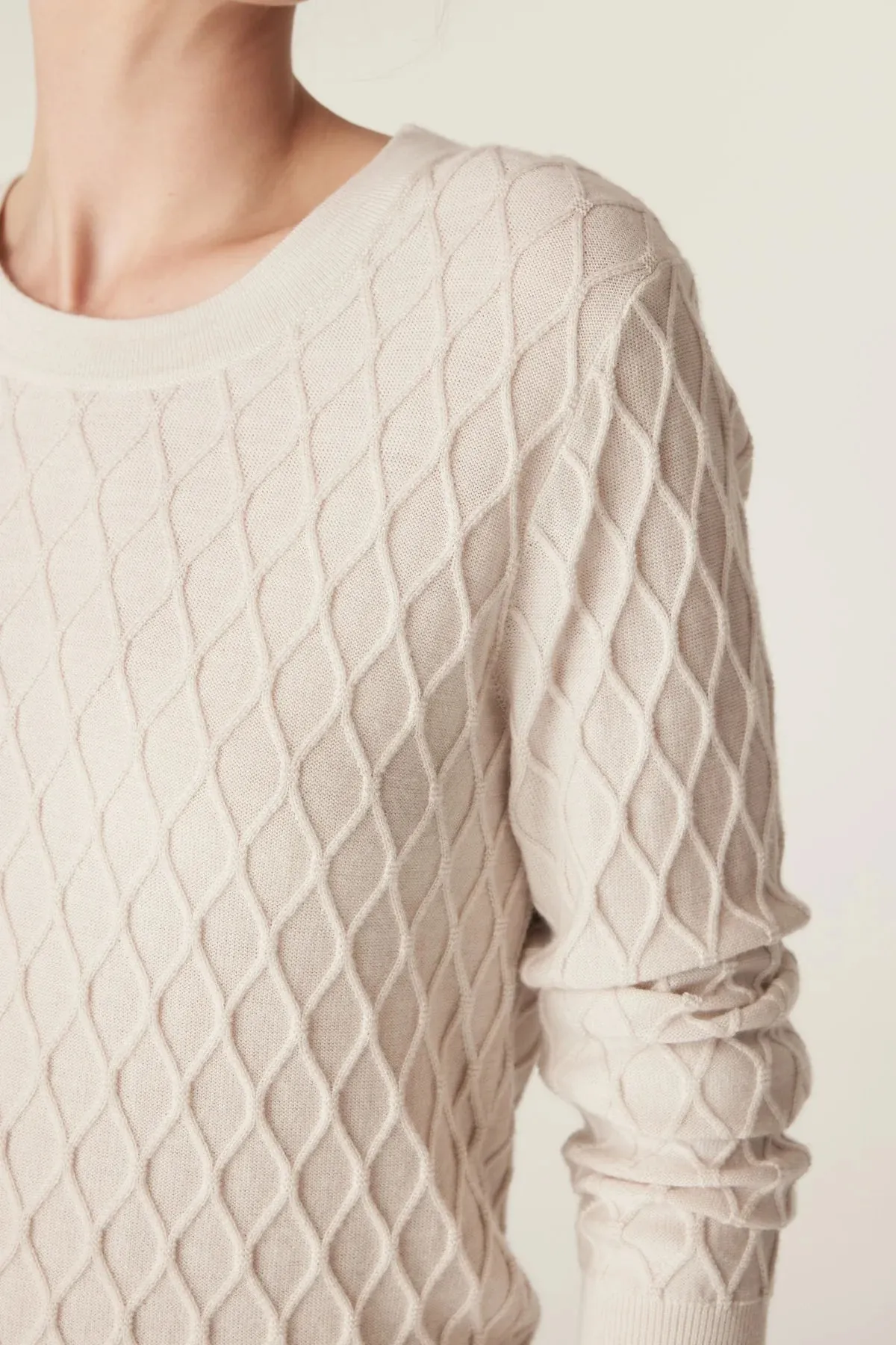 Cable - The Hampden Merino Jumper - Antique White