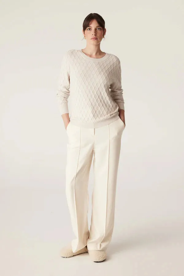 Cable - The Hampden Merino Jumper - Antique White