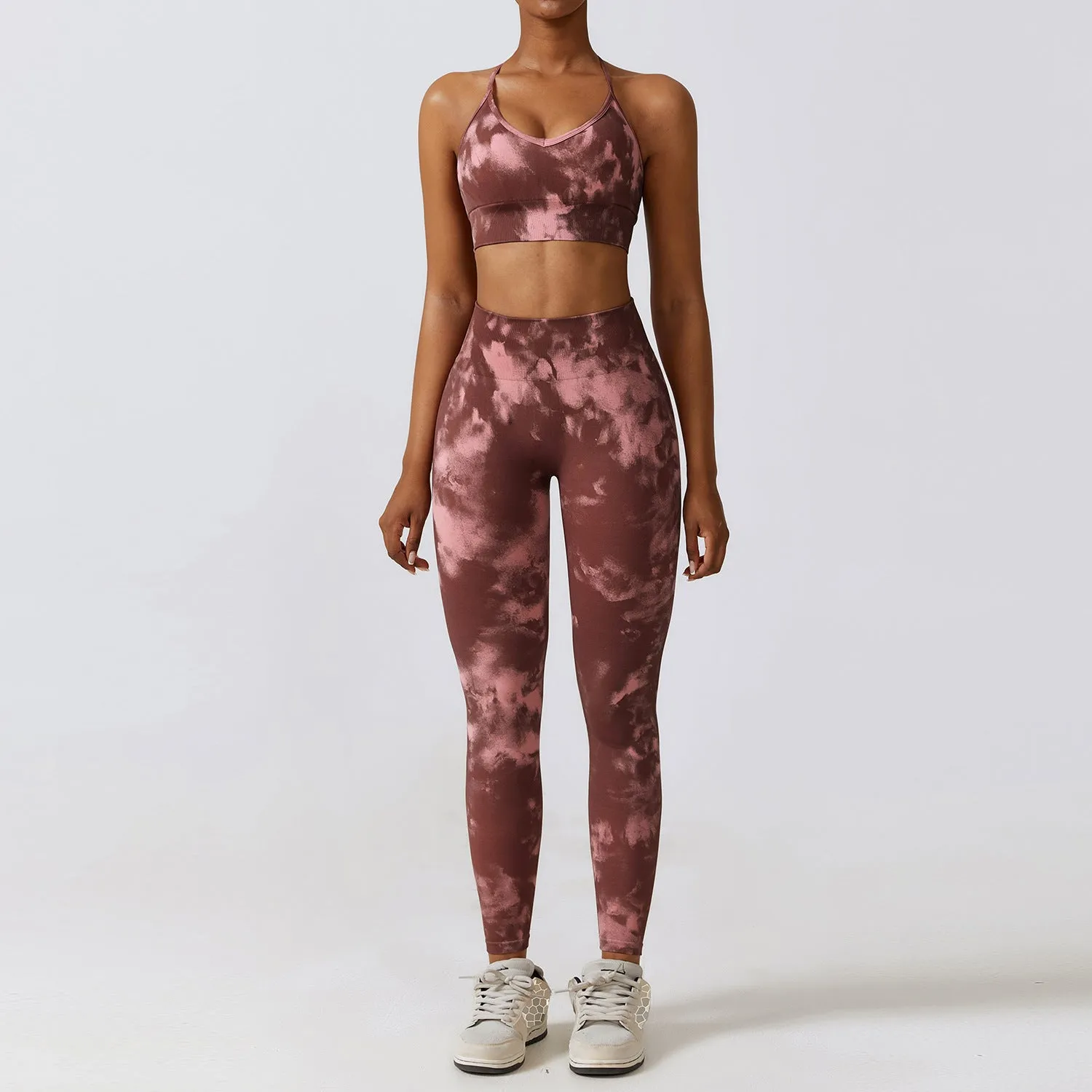 Camouflage Printing Seamless Yoga Suit Quick-drying High Waist Running Workout Clothes