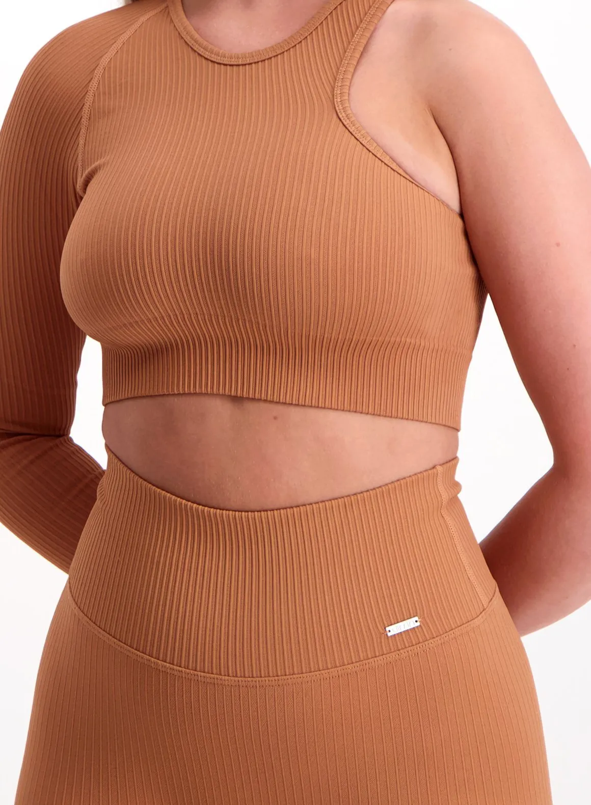 Cayenne Ribbed Seamless Cutout Crop Long Sleeve