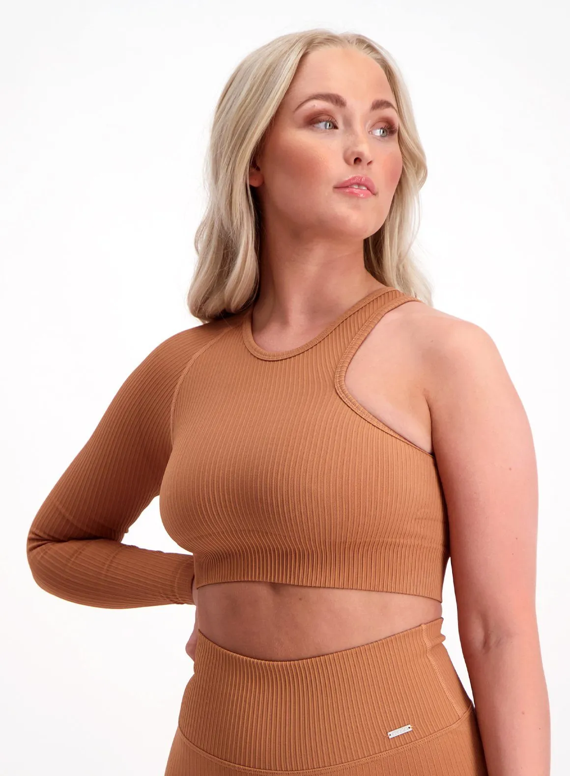 Cayenne Ribbed Seamless Cutout Crop Long Sleeve