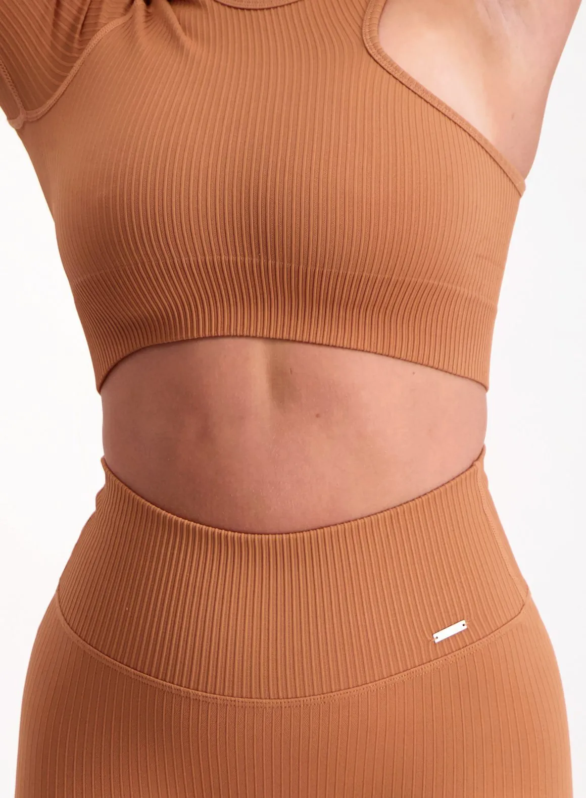 Cayenne Ribbed Seamless Cutout Crop Long Sleeve