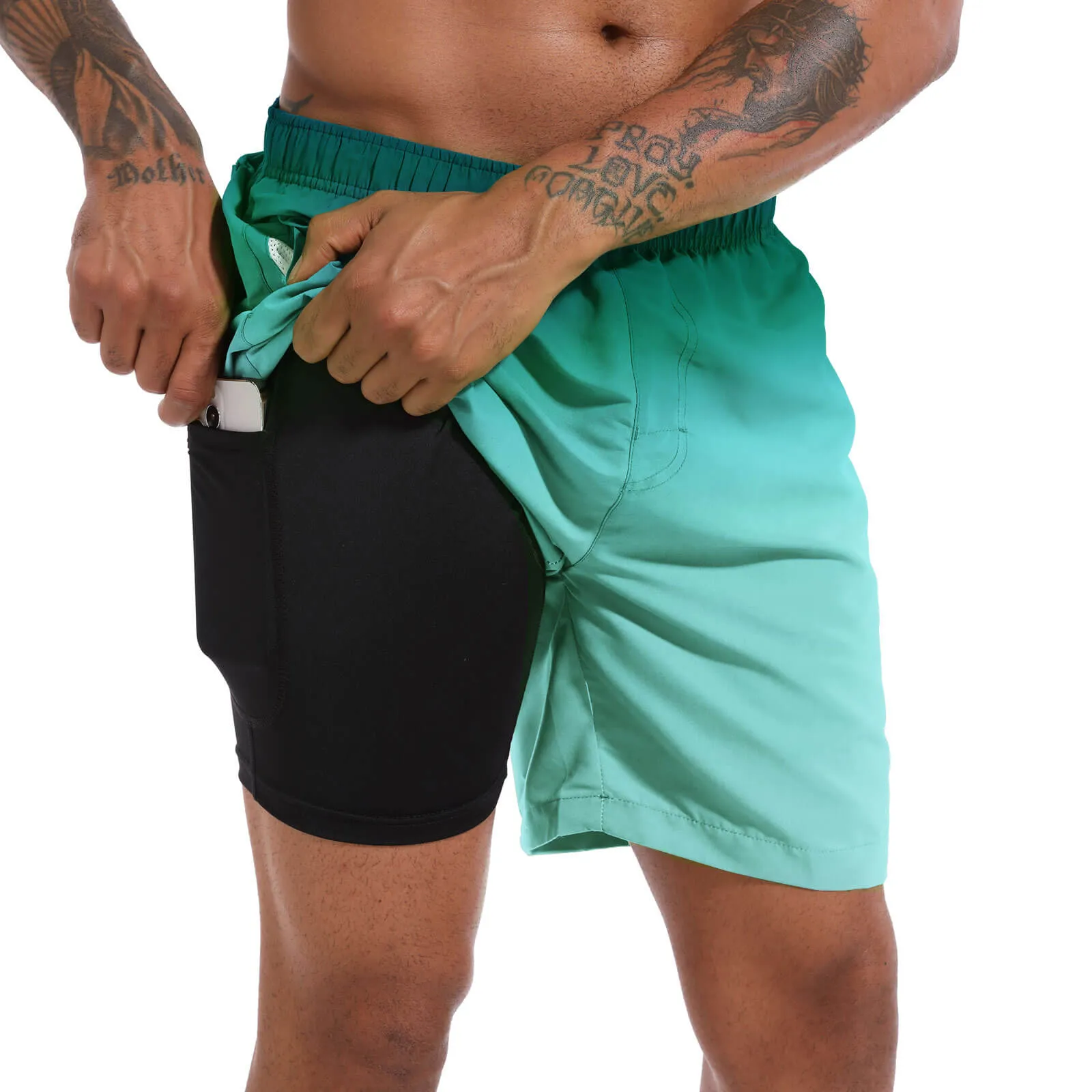 CHEXPEL SWIM TRUNKS WITH COMPRESSION LINER 418