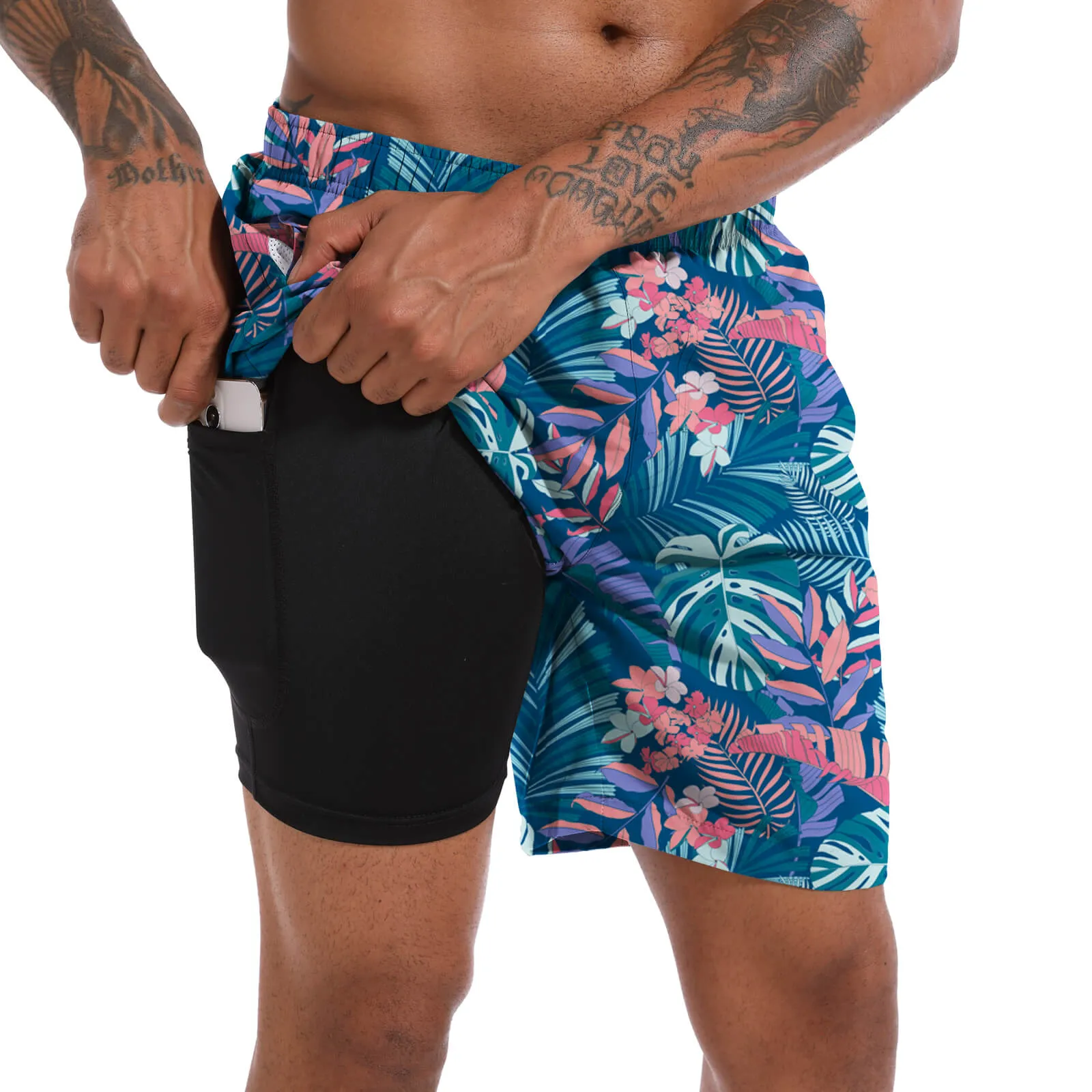 CHEXPEL SWIM TRUNKS WITH COMPRESSION LINER 418