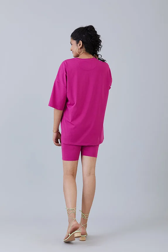 Chill Out Oversized Tops Festival Fuchsia
