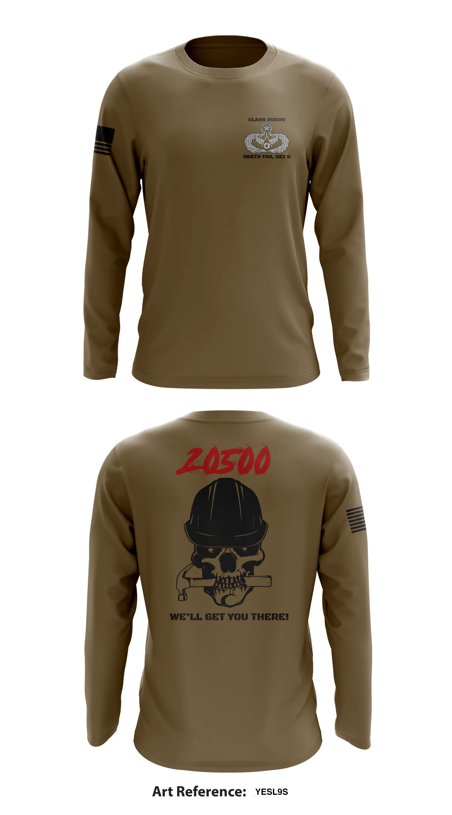 Class 20500, 366th TRS/DET 6 Store 1 Core Men's LS Performance Tee - yEsl9S