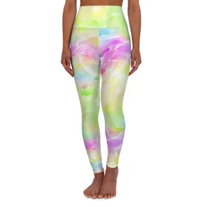 Colorful High Waisted Yoga Leggings – Vibrant Abstract Pattern for Active Lifestyle