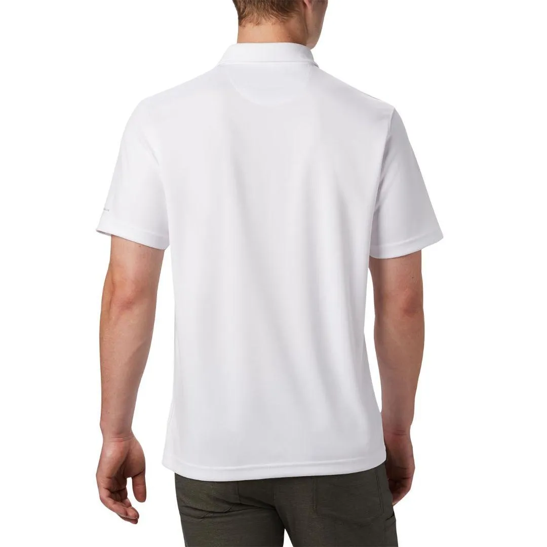 Columbia Men White M Mist Trail SS Polo T-Shirt