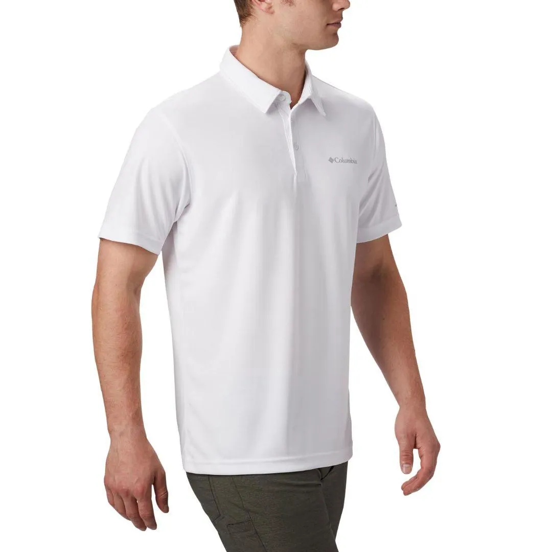 Columbia Men White M Mist Trail SS Polo T-Shirt
