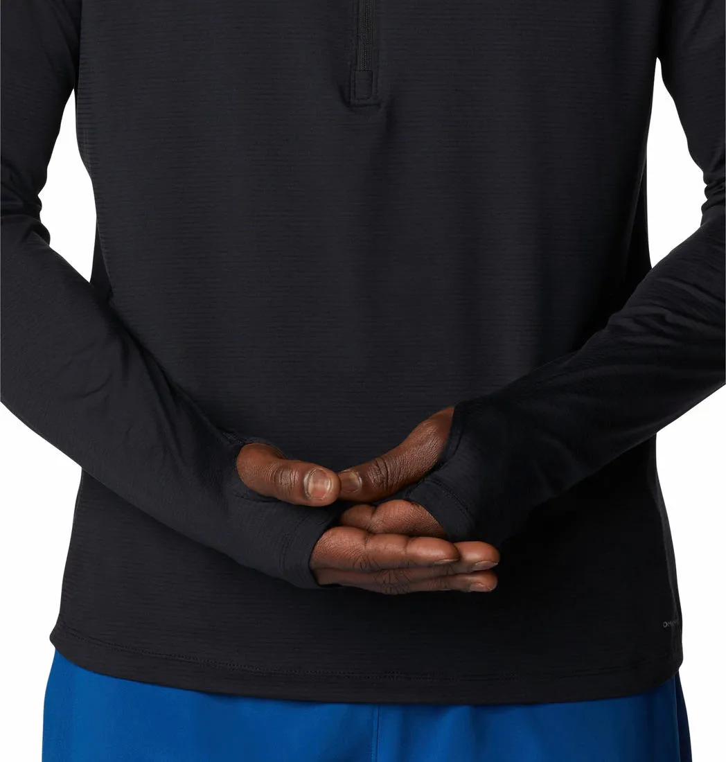 Columbia Mens Black M Endless Trail 1/2 Zip Mesh Long Sleeve