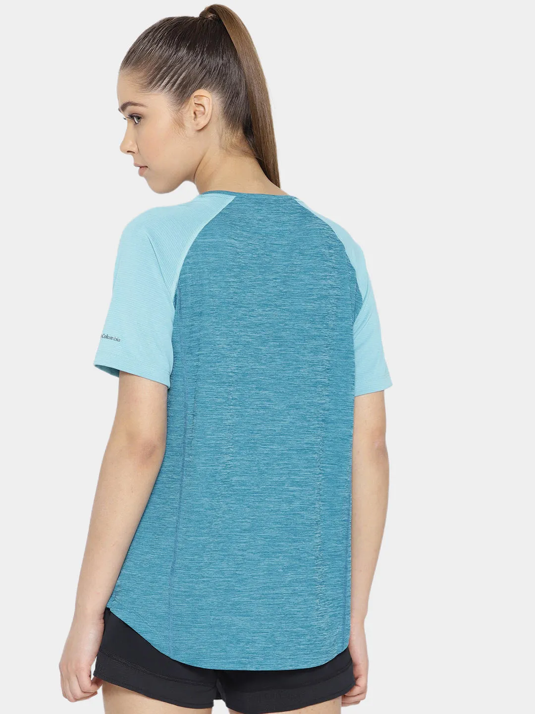 Columbia Women Blue Bryce Peak Short Sleeve T-Shirt