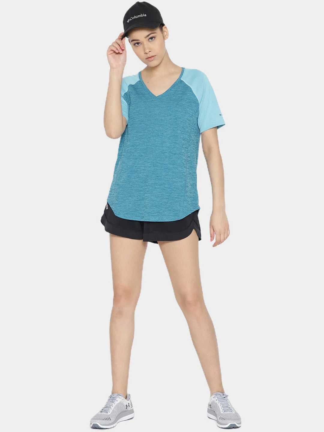 Columbia Women Blue Bryce Peak Short Sleeve T-Shirt
