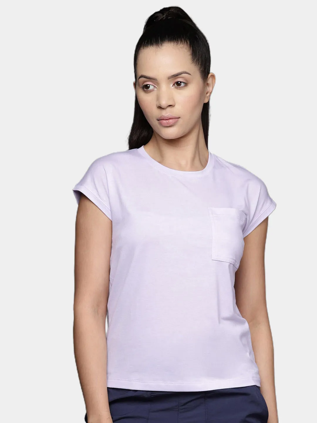 Columbia Women Purple Boundless Trek Short Sleeve T-Shirt