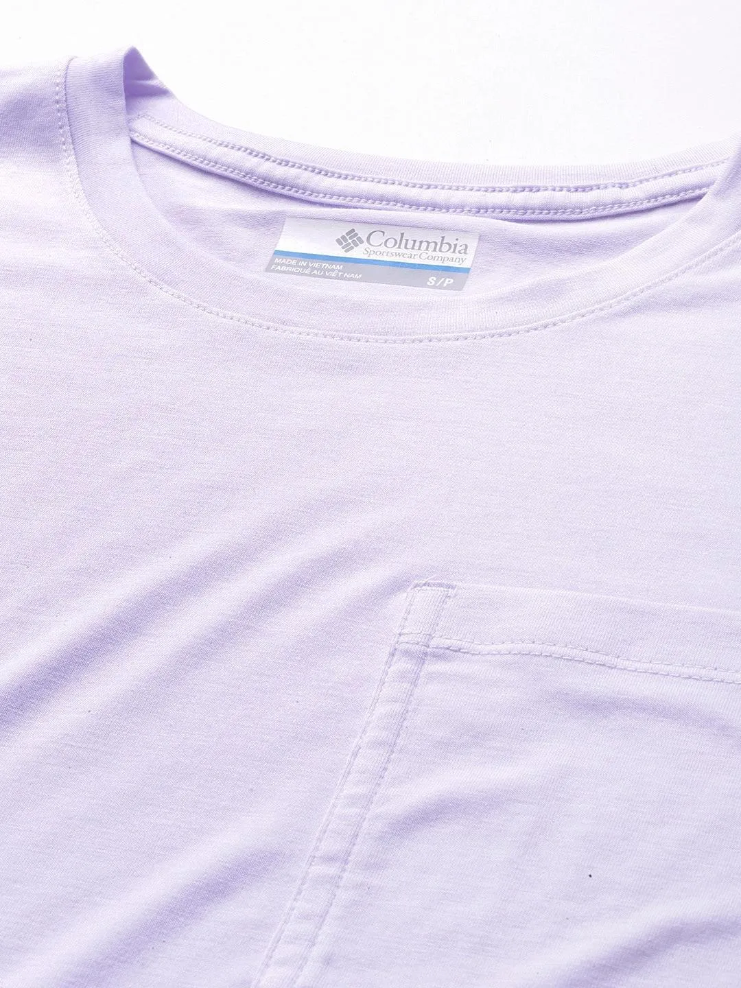 Columbia Women Purple Boundless Trek Short Sleeve T-Shirt
