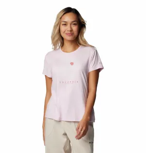 Columbia Womens Red Sloan Ridge Graphic Short Sleeve Tee