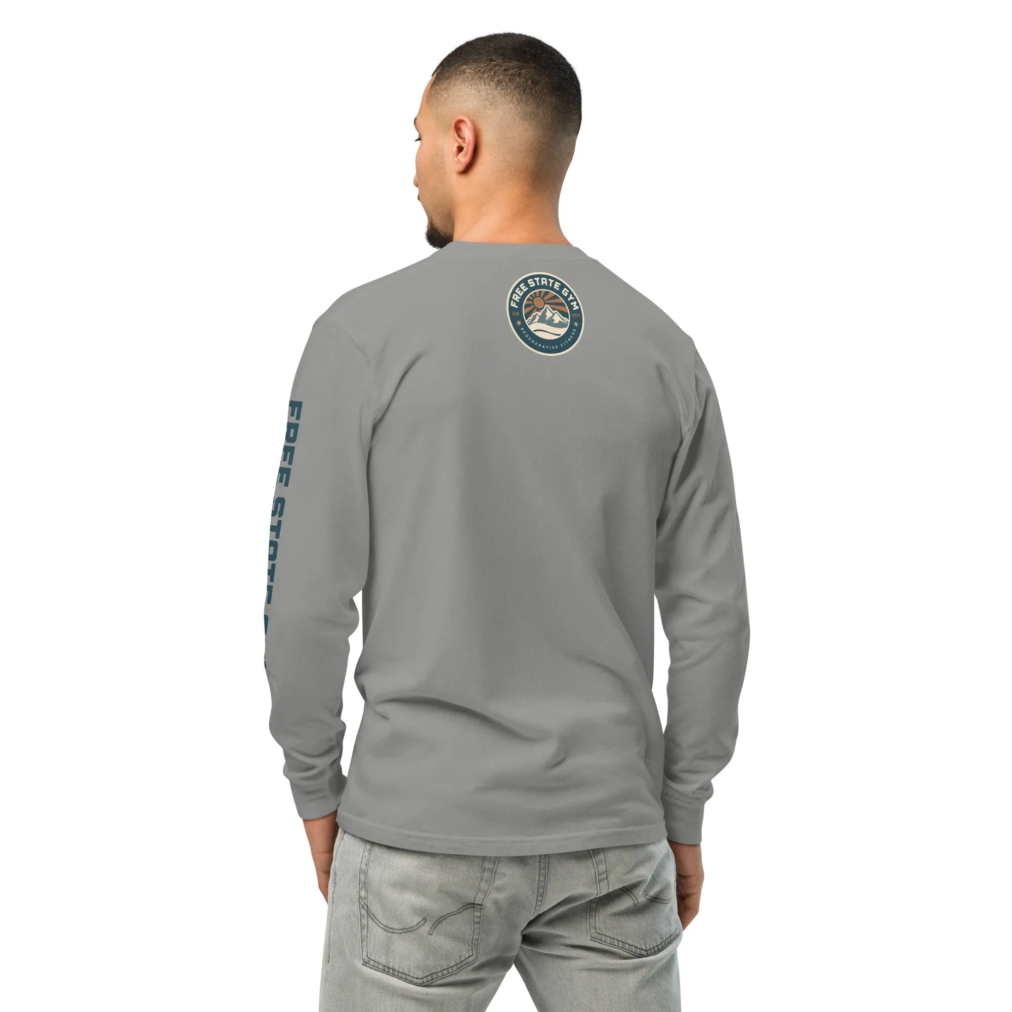 Comfort Colors Long Sleeve | Text on sleeve