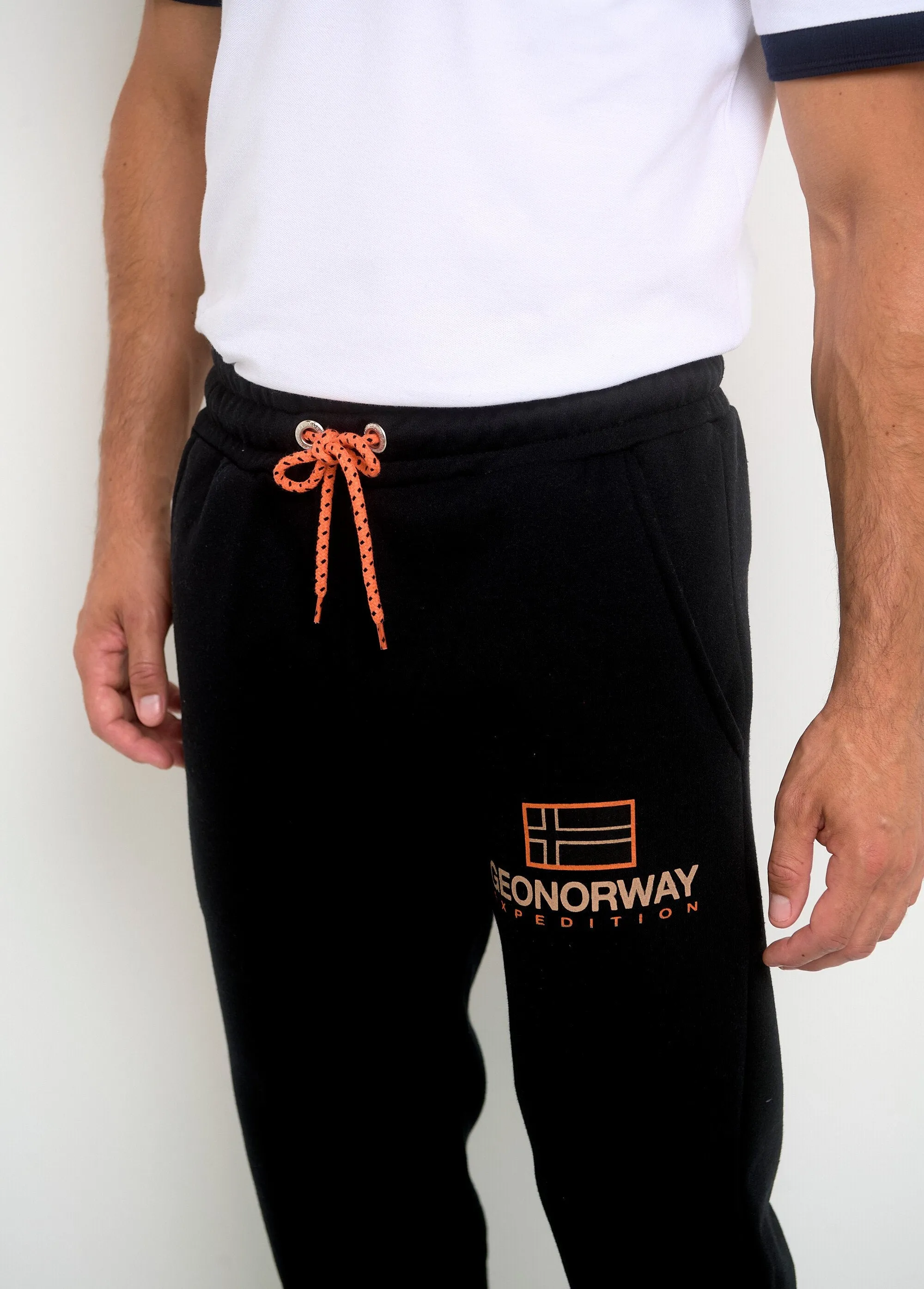 Contrasting tie jogging pants