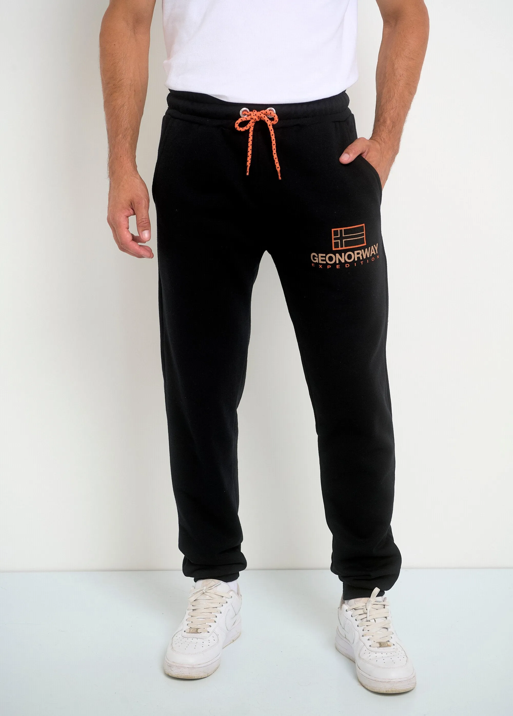 Contrasting tie jogging pants