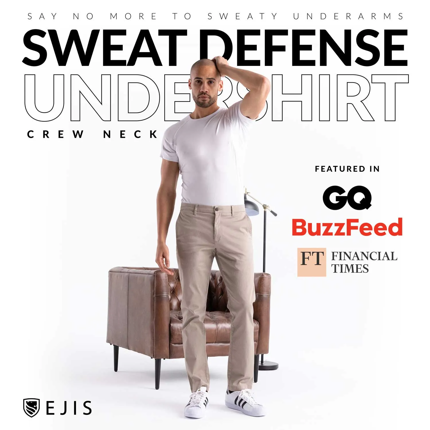 Crew Neck Micro Modal Sweat Proof Undershirt For Men - Black 9-Pack