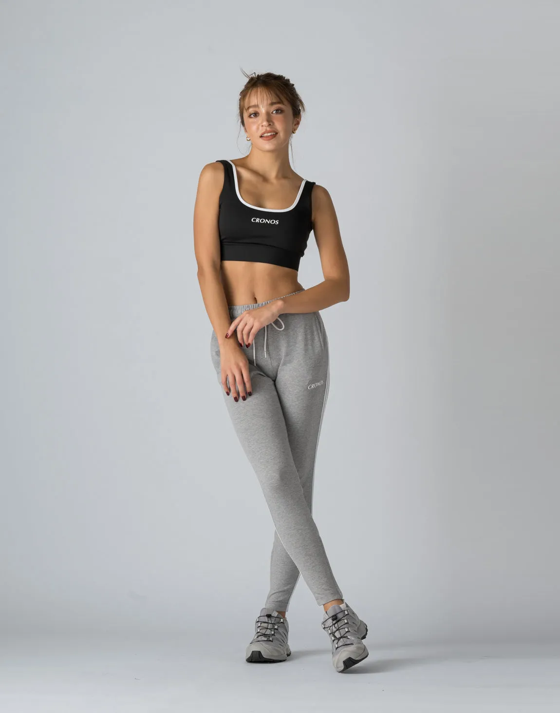 CRONOS WOMEN 2LINE STRETCH PANTS【GRAY】