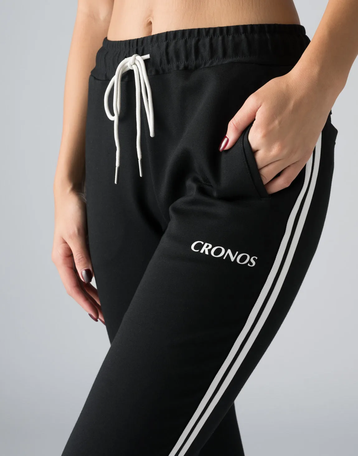 CRONOS WOMEN 2LINE STRETCH PANTS【GRAY】