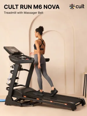 Cultrun M6 Nova 6 HP Peak Treadmill | 15-level Auto-Incline & Massager | Max Weight-140kg | Max Speed-18kmph (with 6 months extended warranty)