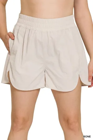 Curvy Ribbed Waistband Running Shorts