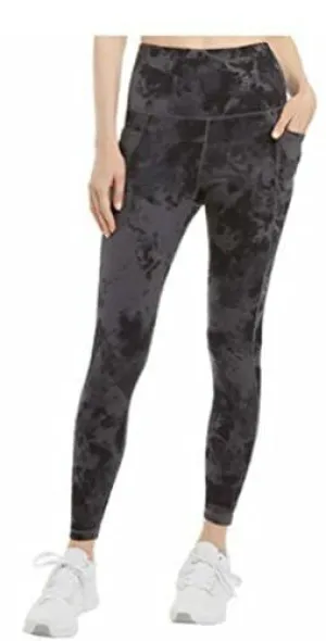 DANSKIN Women's Black Gray Leggings  Leggings Media Pockets