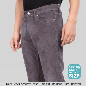 Dark Grey Stretch Corduroy Jeans