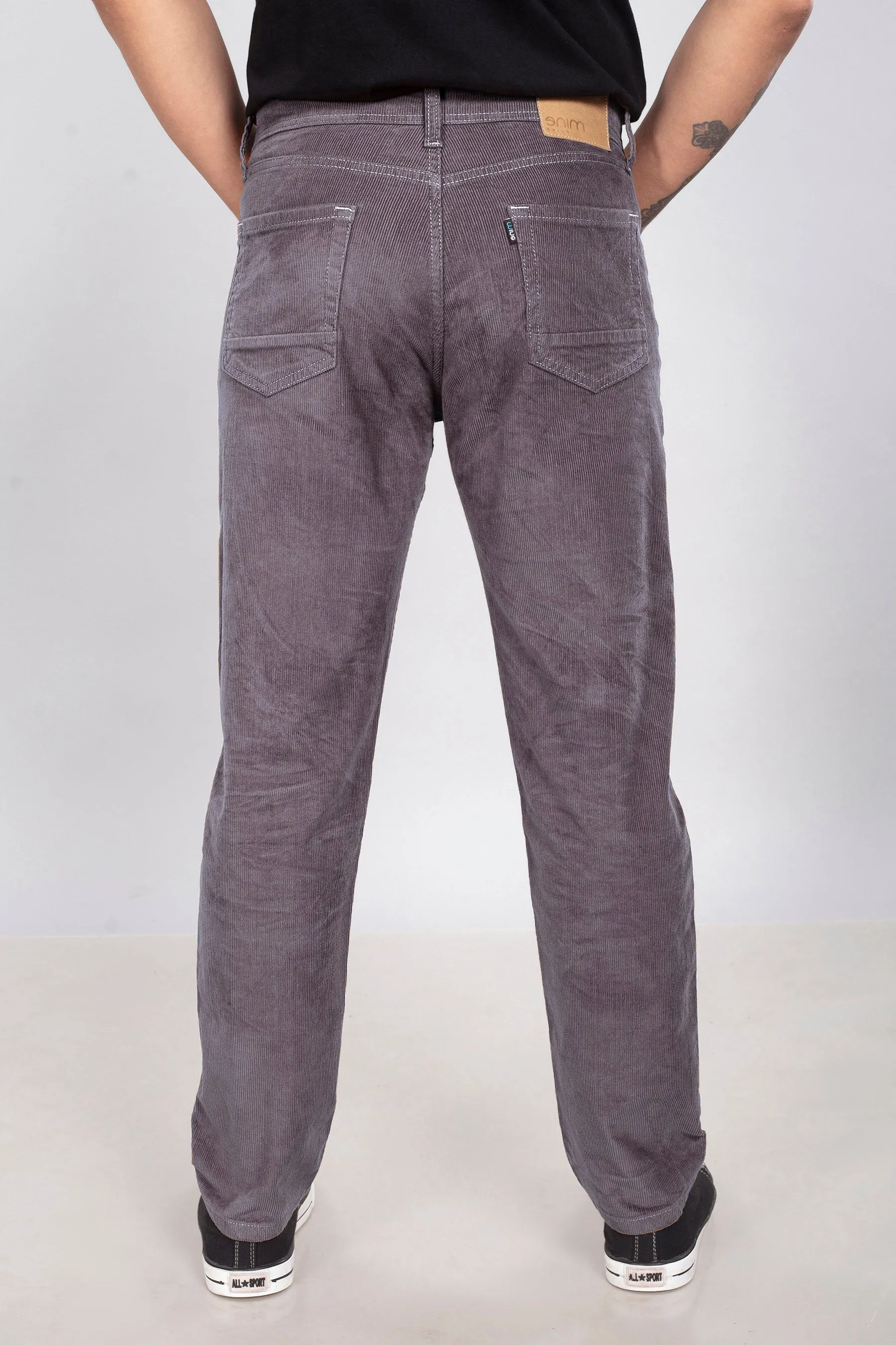 Dark Grey Stretch Corduroy Jeans