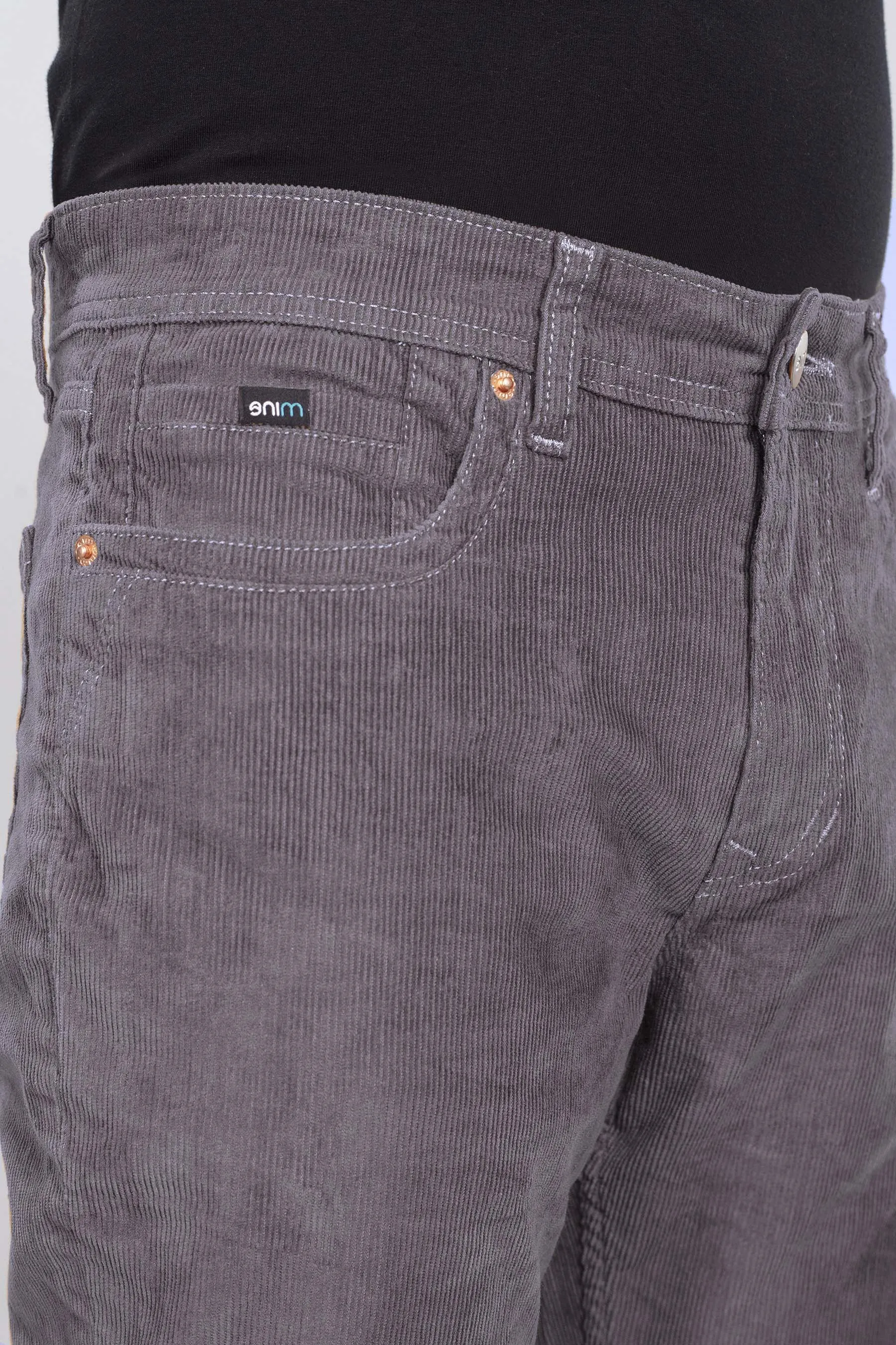 Dark Grey Stretch Corduroy Jeans