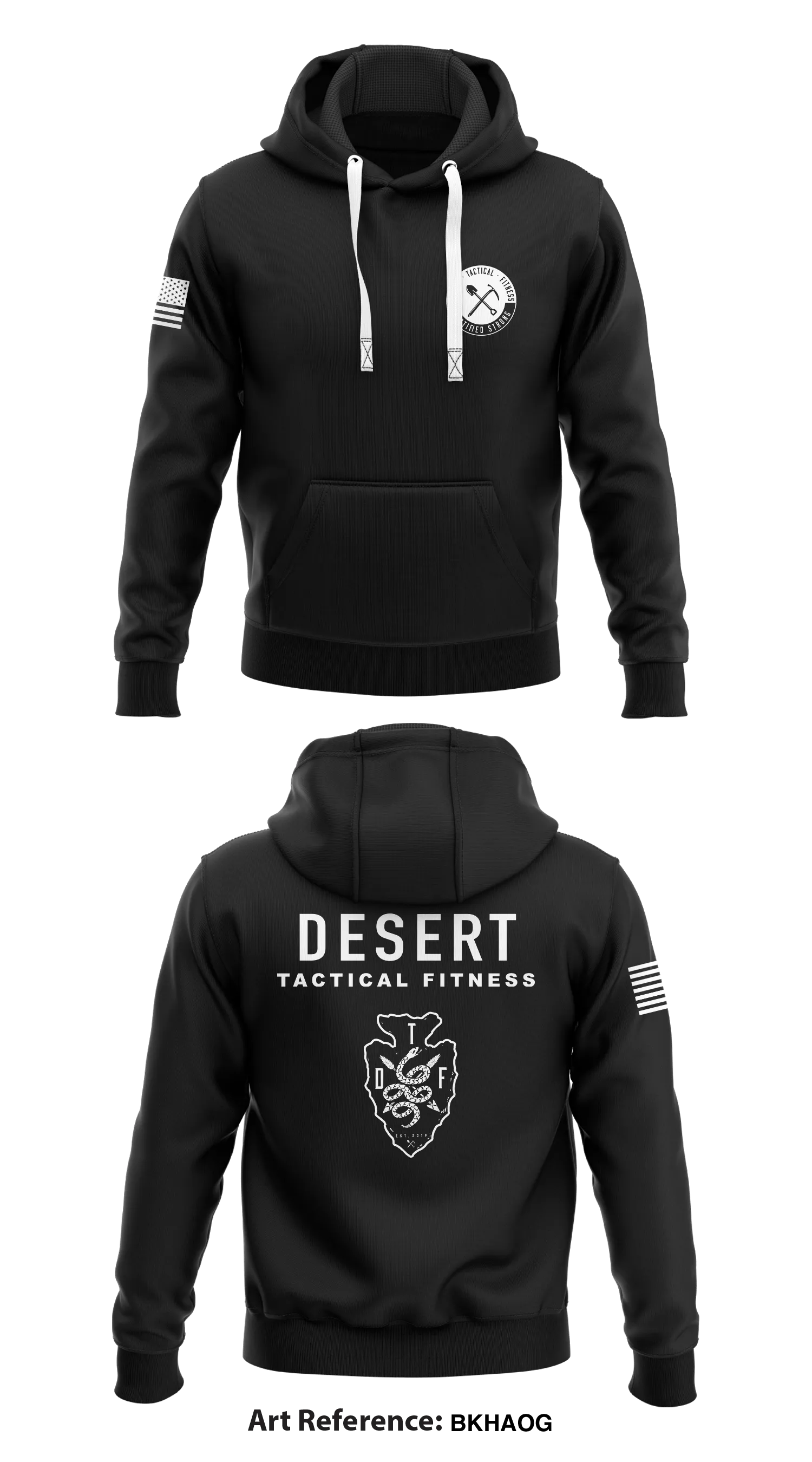 Desert Tactical Fitness Store 1  Core Men's Hooded Performance Sweatshirt - BKHaog
