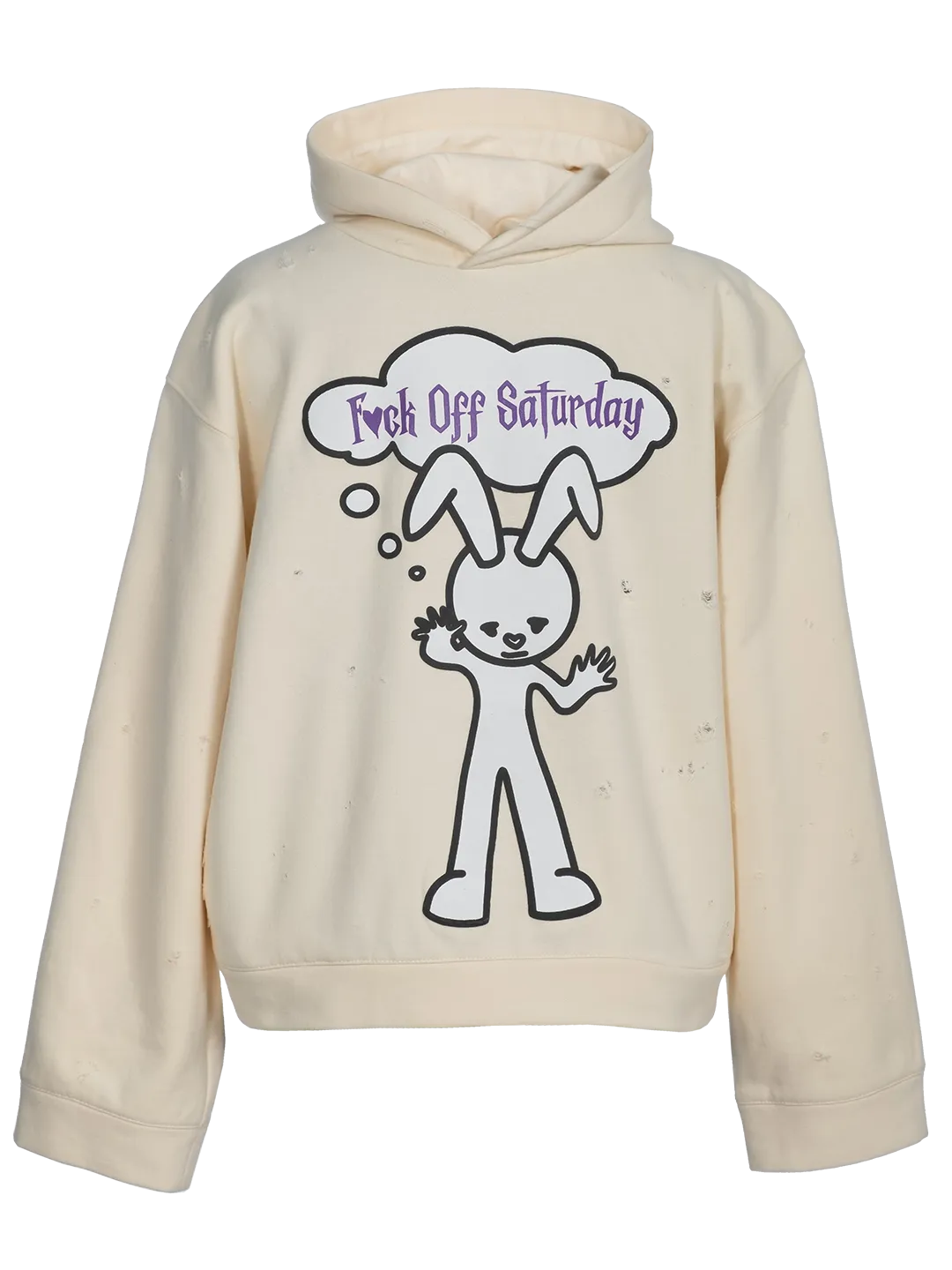 Distressed 'F*ck Off Saturday' Hoodie