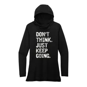 Don't Think Just Keep Going (White Camo) Performance Hoodie