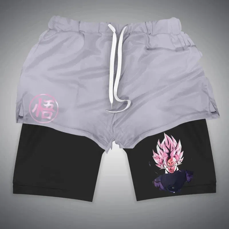 Dragon Ball Z 'Goku Black' Performance Shorts w/Compression Lining