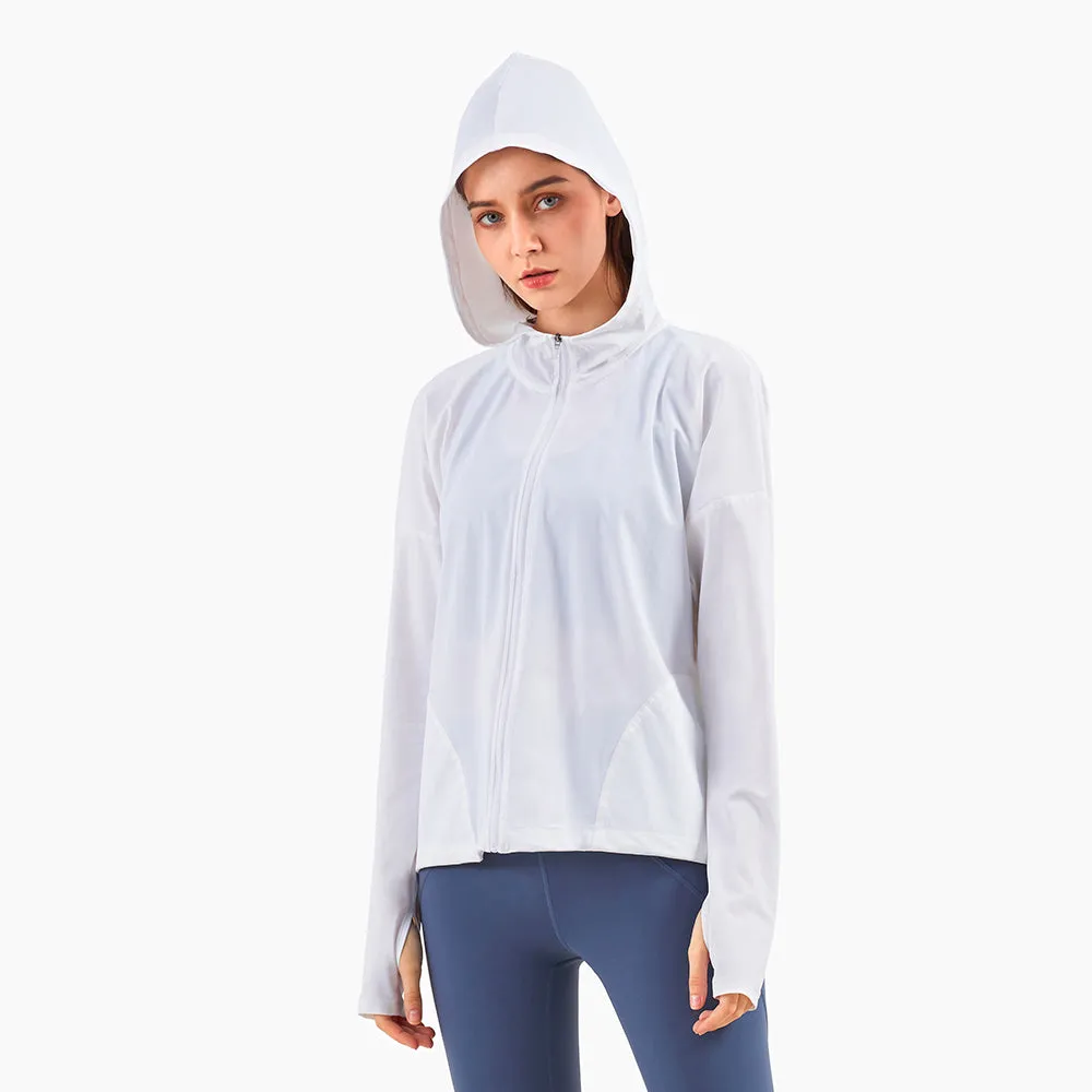ECO  fitness  yoga jacket Flexible Active Wear Women Long Sleeve Gym Yoga Sports Jacket with Thumb Holes