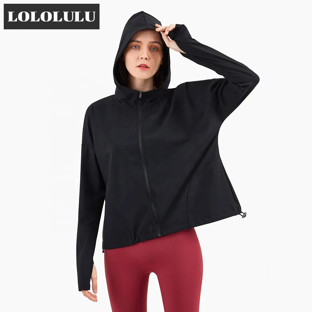 ECO  fitness  yoga jacket Flexible Active Wear Women Long Sleeve Gym Yoga Sports Jacket with Thumb Holes