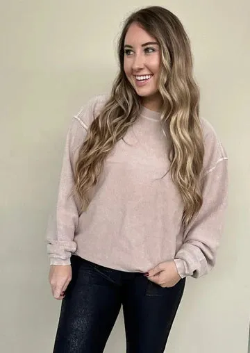 Effortless Corded Crew Sweatshirt