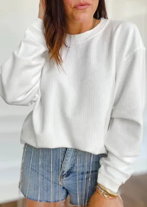 Effortless Corded Crew Sweatshirt
