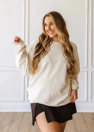 Effortless Corded Crew Sweatshirt