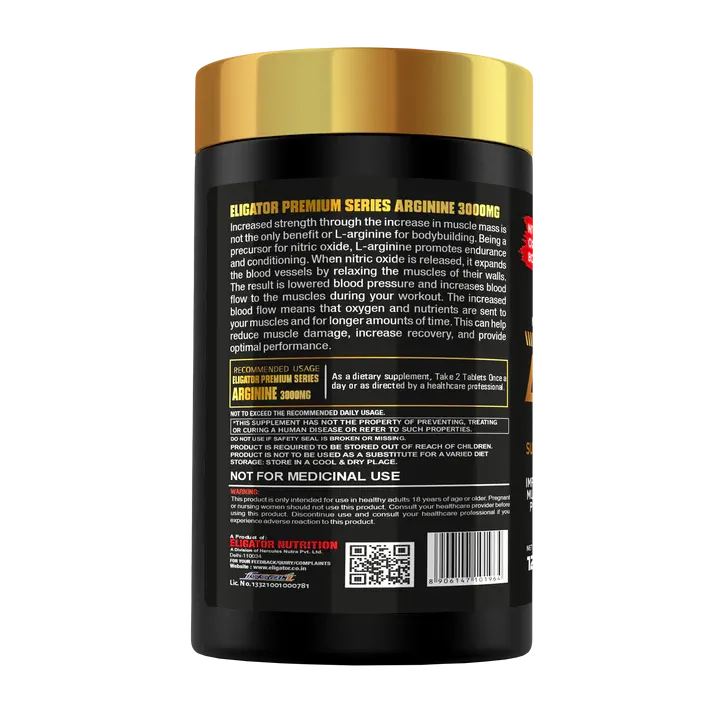 Eligator Arginine 3000 mg - 120 Tablets (60 Servings)
