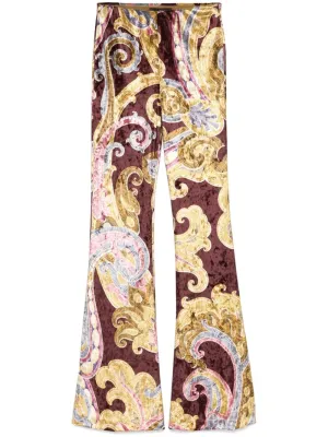 ETRO Abstract Print High-Waisted Flared Leg Trousers