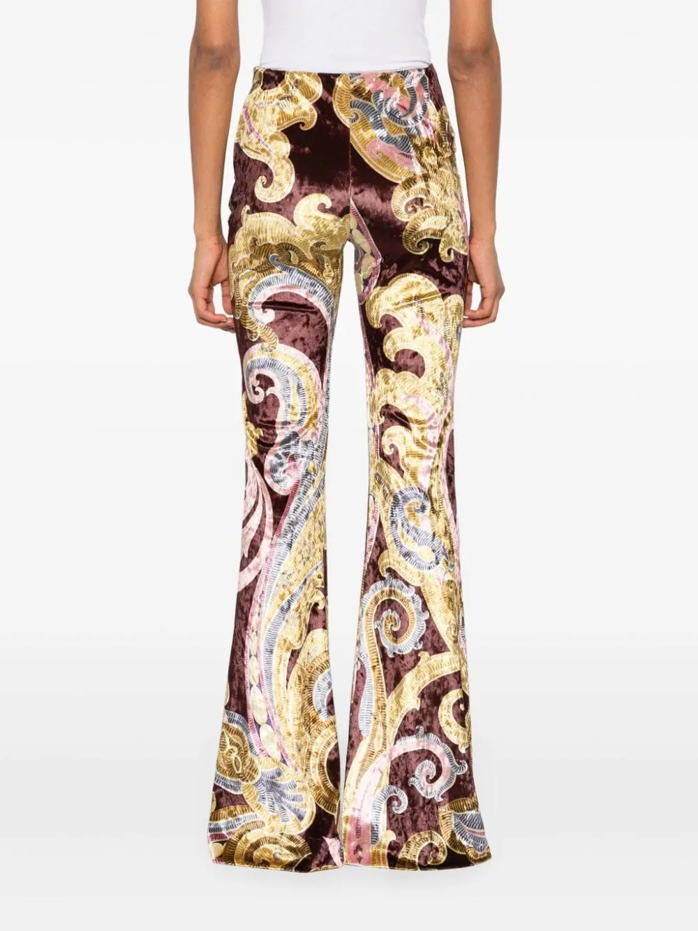 ETRO Abstract Print High-Waisted Flared Leg Trousers