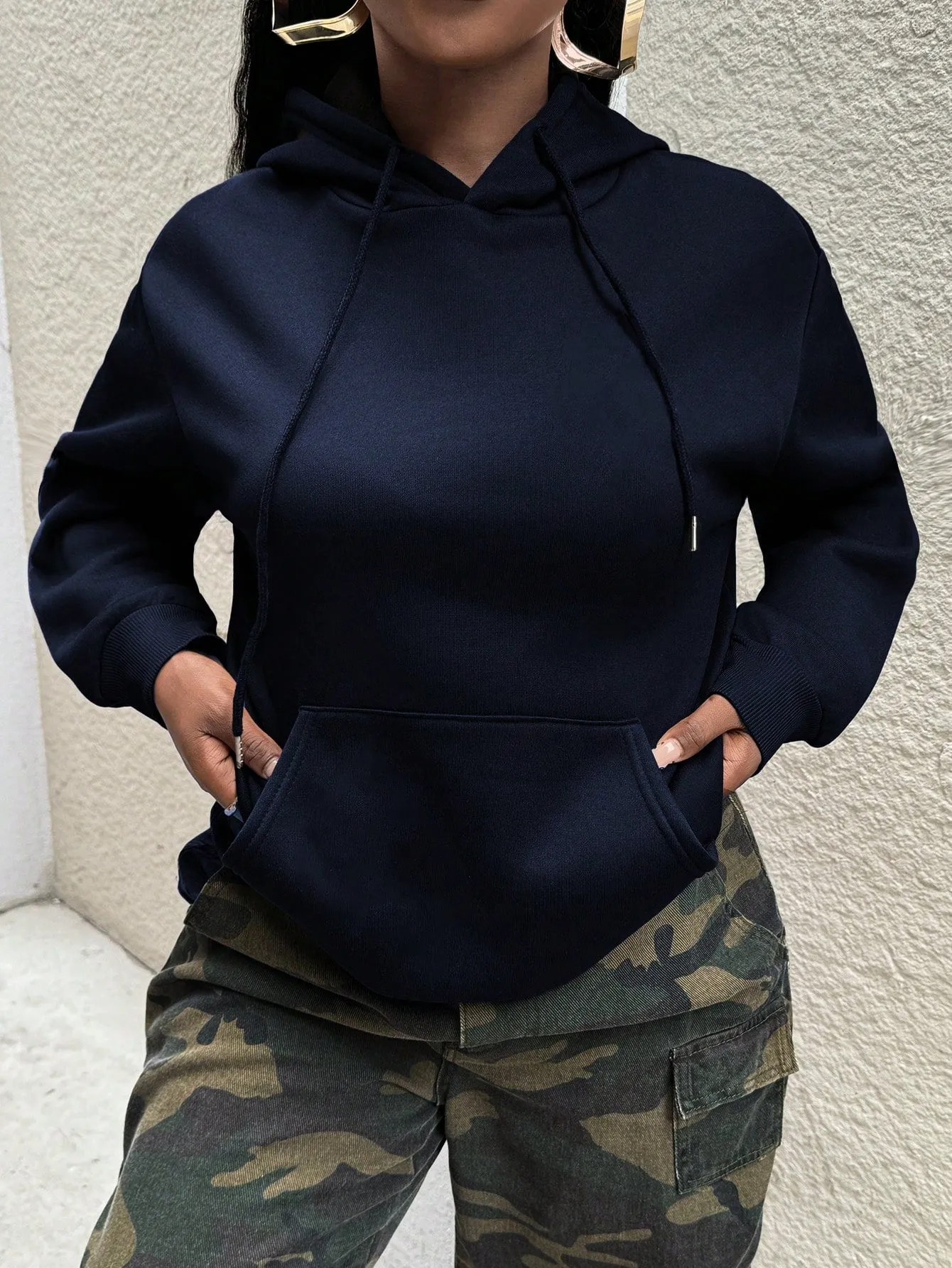 EZwear Women's Fleece Hooded Sweatshirt With Drawstring,Ladies Spring/Fall Casual Drawstring,Pocket Long Sleeve Hooded Regular Fit Regular Dusty Pink Drop Shoulder Pullovers Women Hoodies,Long Sleeve Tops