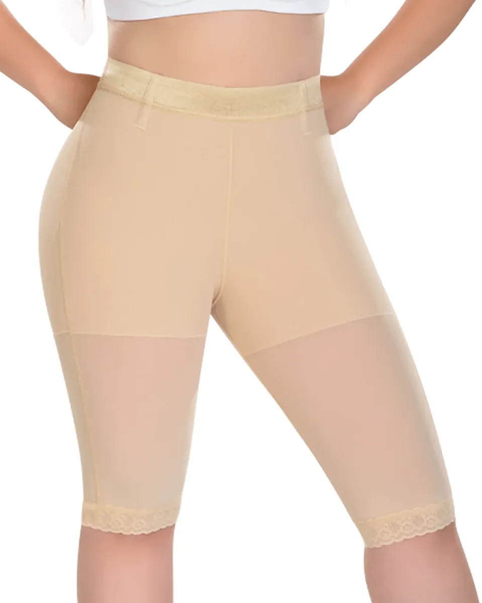 Fajas M & D High Waist Compression Shorts for Women - Beige